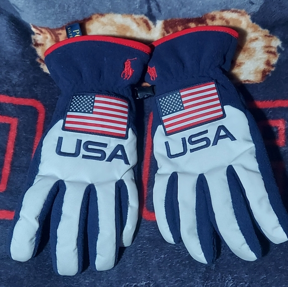 Polo Ralph Lauren 2022 Team USA Beijing Olympics Trapper Hat & Matching Gloves - Picture 3 of 14